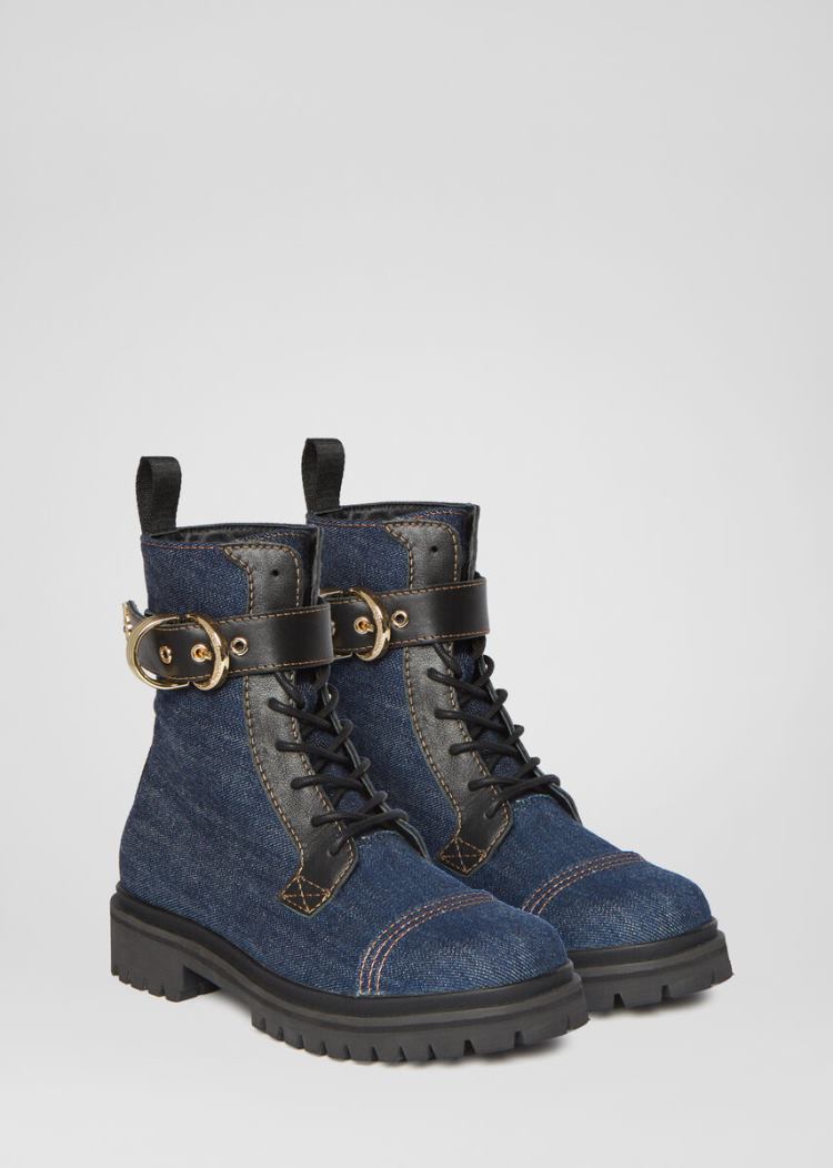 Versace Jeans Couture Denim Boots μποτεσ Jeans Couture μπλε | RBC4HFW