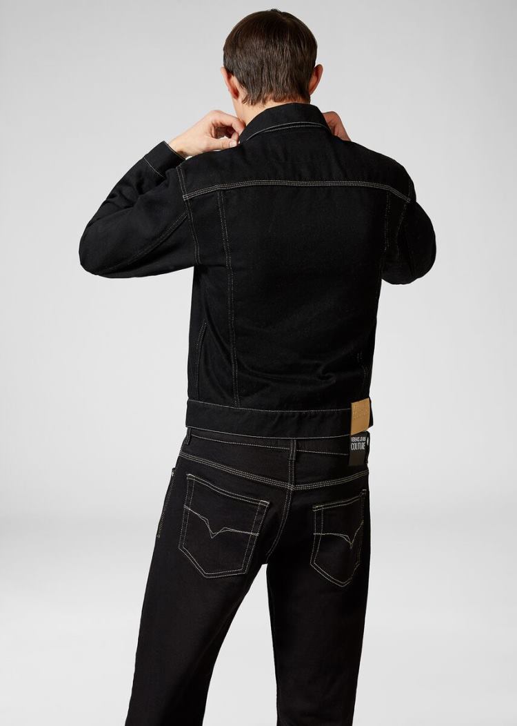 Versace Jeans Couture Denim Jacket μπουφαν Jeans Couture μαυρα | DD50KSN
