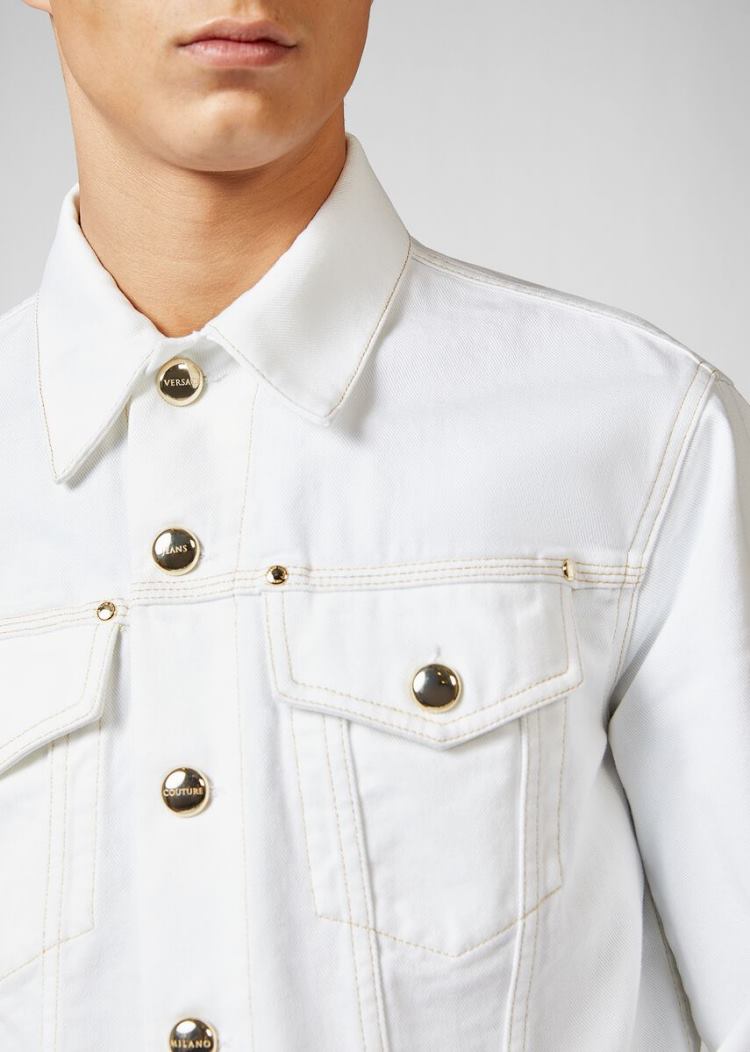 Versace Jeans Couture Denim Jacket μπουφαν Jeans Couture ασπρα | XNSU21I