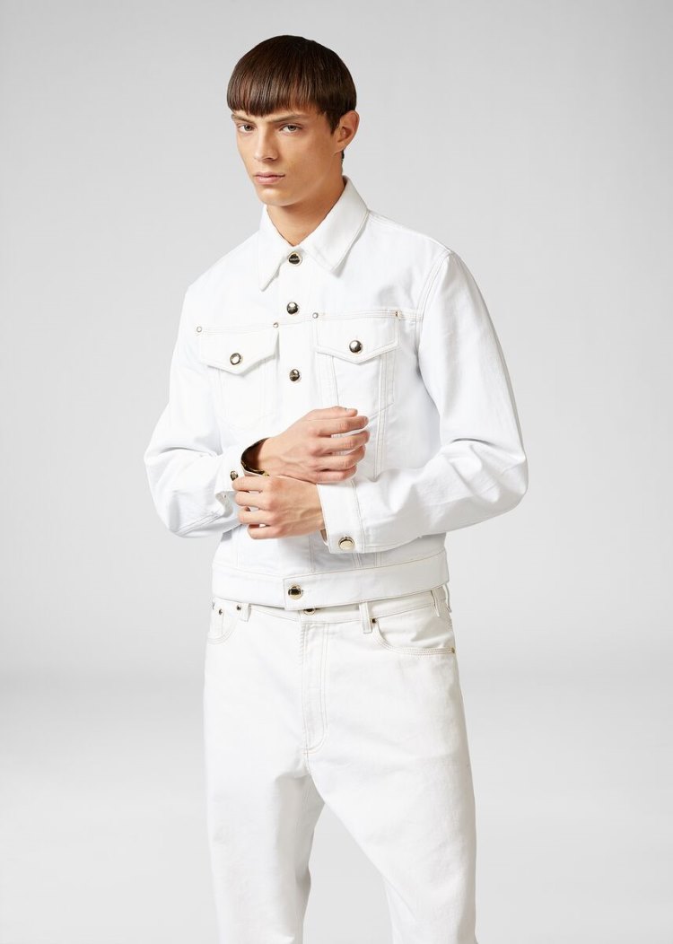 Versace Jeans Couture Denim Jacket μπουφαν Jeans Couture ασπρα | XNSU21I