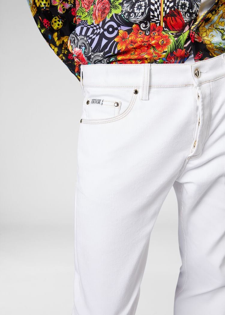 Versace Jeans Couture Denim Jeans τζιν παντελονι Jeans Couture ασπρα | 1K18TBX