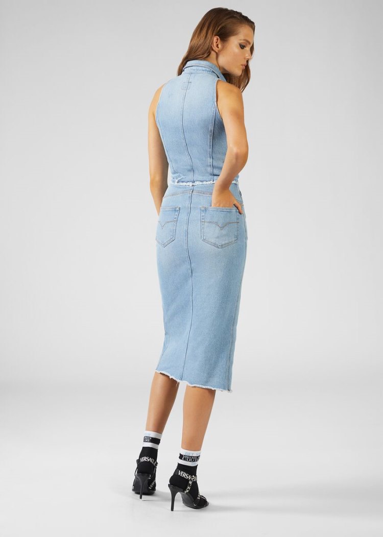 Versace Jeans Couture Denim φορεμα φορεμα Jeans Couture μπλε | GD8NAYS