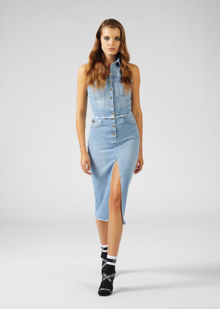 Versace Jeans Couture Denim φορεμα φορεμα Jeans Couture μπλε | GD8NAYS
