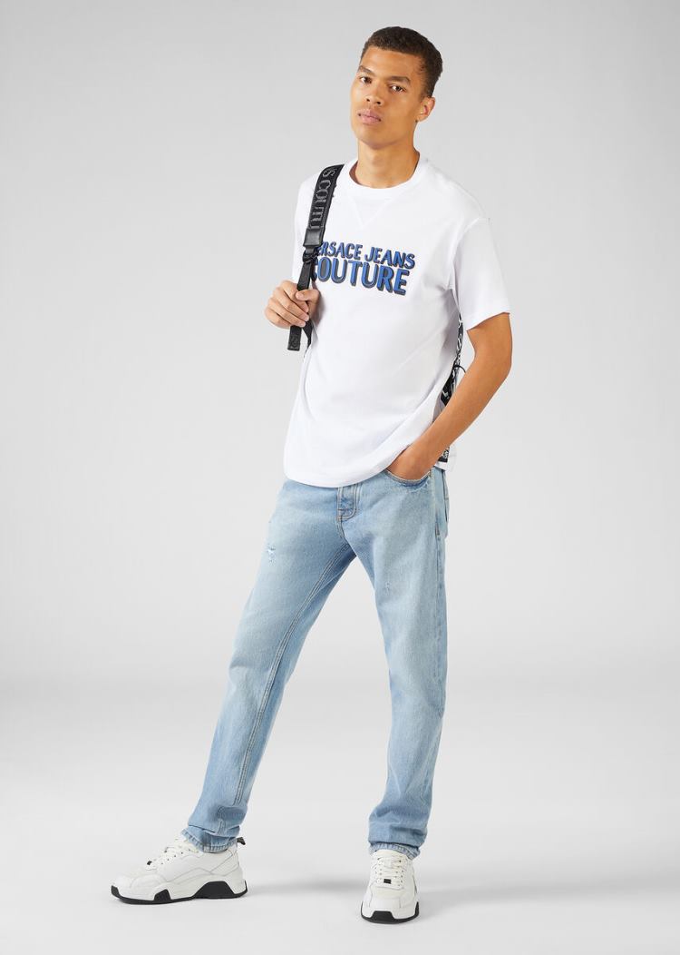 Versace Jeans Couture Distressed Jeans τζιν παντελονι Jeans Couture μπλε | IVM5UWW
