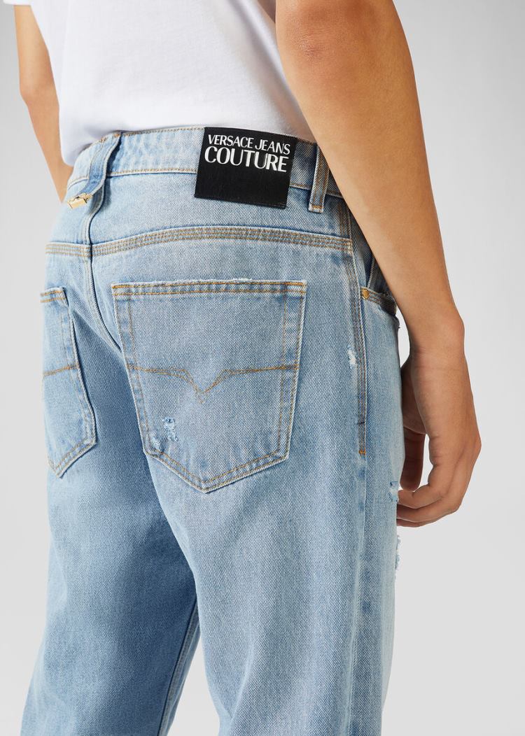 Versace Jeans Couture Distressed Jeans τζιν παντελονι Jeans Couture μπλε | IVM5UWW