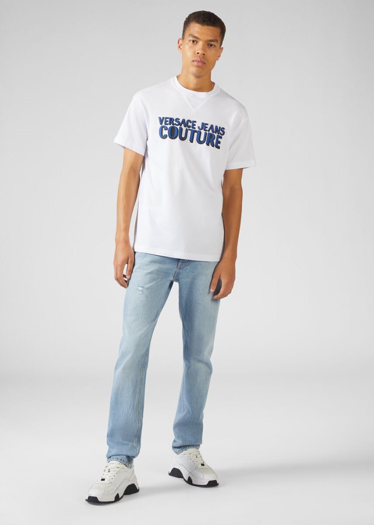 Versace Jeans Couture Distressed Jeans τζιν παντελονι Jeans Couture μπλε | IVM5UWW