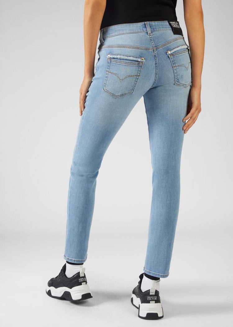 Versace Jeans Couture Distressed Jeans τζιν παντελονι Jeans Couture μπλε | OV8KUPX