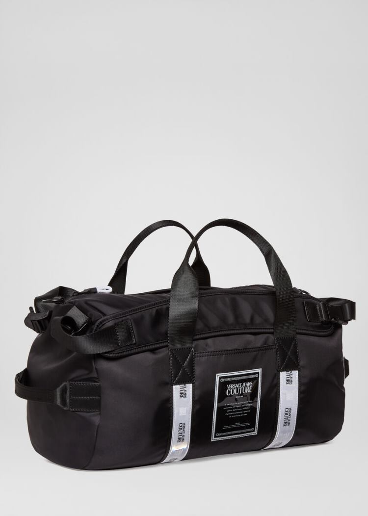 Versace Jeans Couture Duffle Bag With Reflex Stripes τσαντα Jeans Couture μαυρα | PZBMBMV