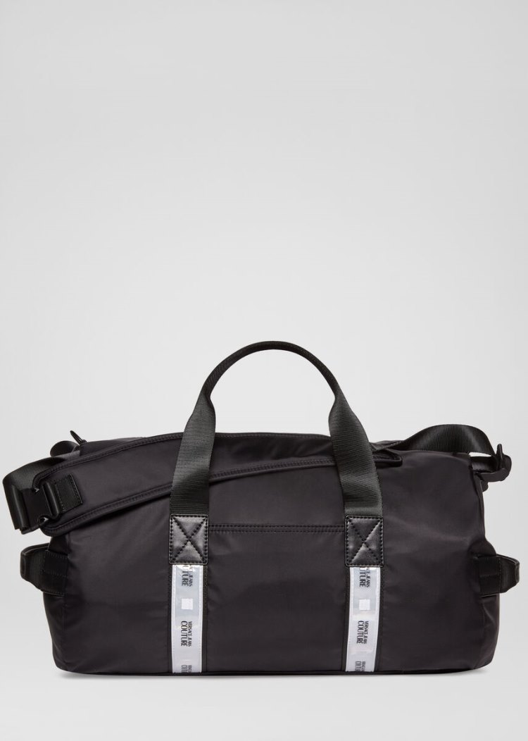 Versace Jeans Couture Duffle Bag With Reflex Stripes τσαντα Jeans Couture μαυρα | PZBMBMV