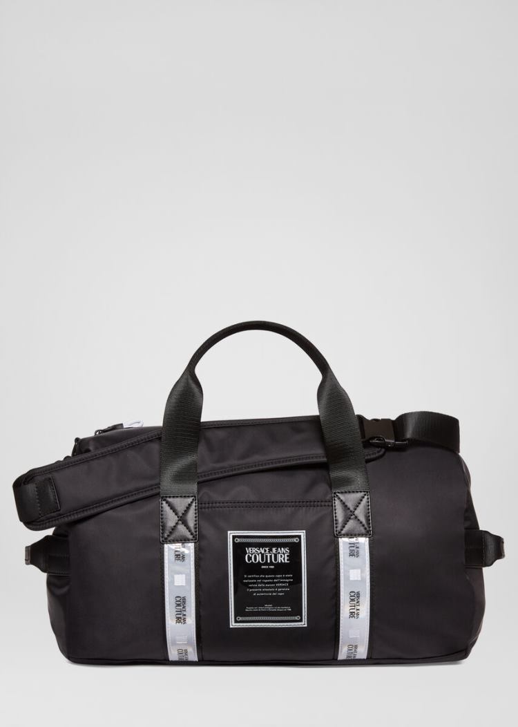Versace Jeans Couture Duffle Bag With Reflex Stripes τσαντα Jeans Couture μαυρα | PZBMBMV