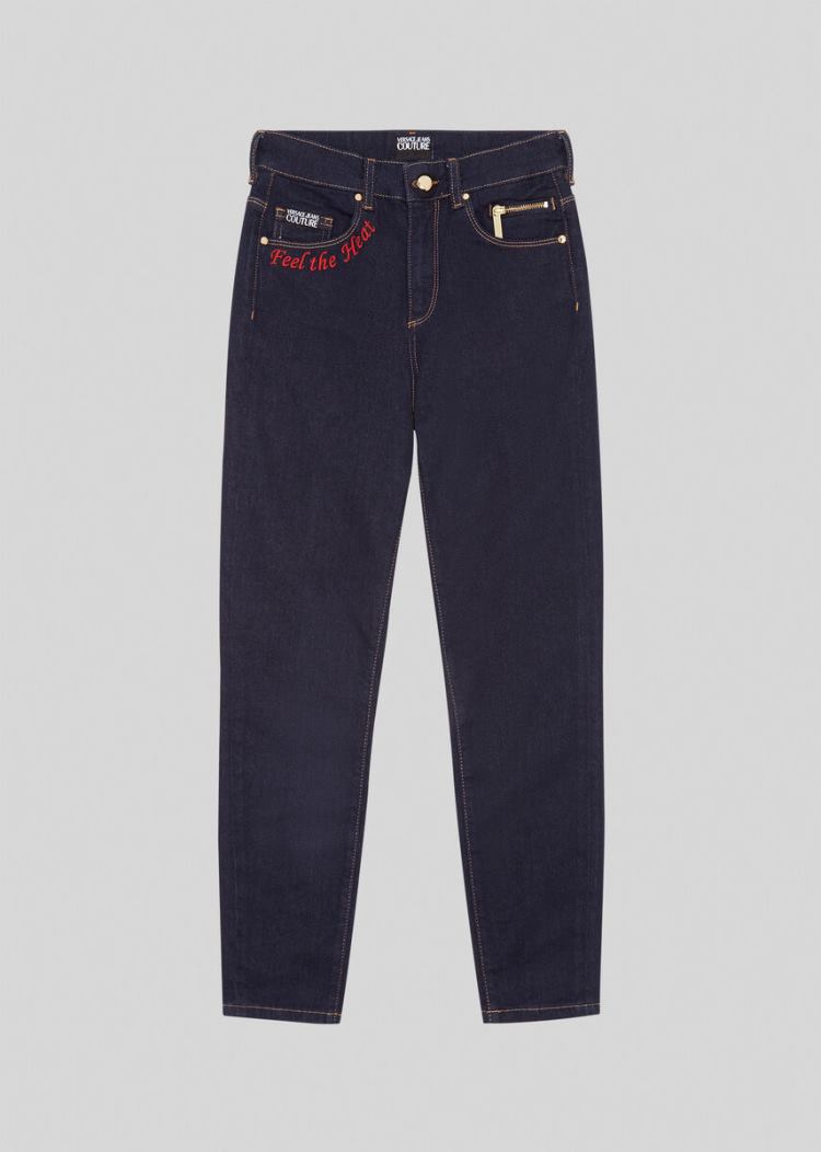 Versace Jeans Couture Embroidered Logo Jeans τζιν παντελονι Jeans Couture μπλε | XFPACDG
