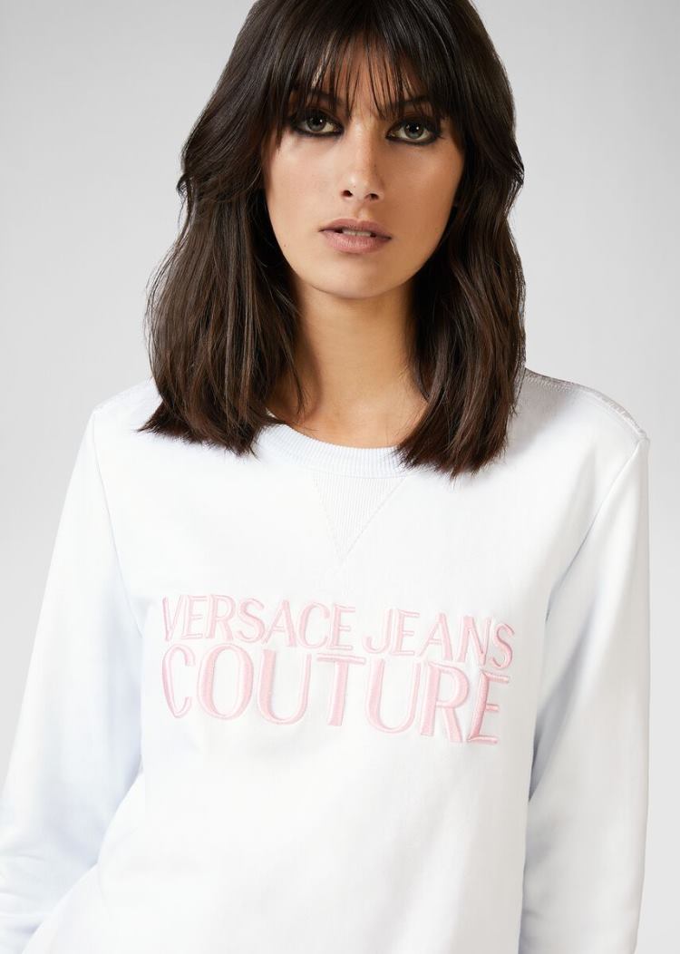 Versace Jeans Couture Embroidered Logo Sweatshirt Φούτερ Jeans Couture ροζ | B66MO6X