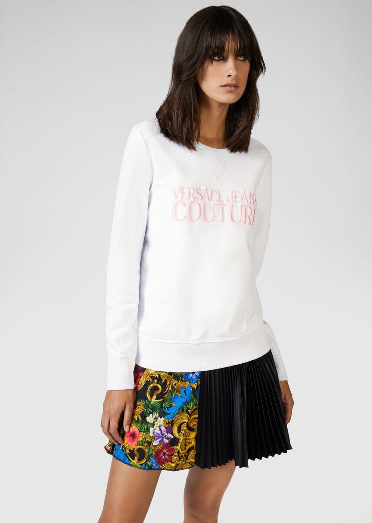 Versace Jeans Couture Embroidered Logo Sweatshirt Φούτερ Jeans Couture ροζ | B66MO6X