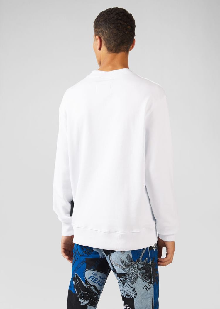 Versace Jeans Couture Embroidered Logo Sweatshirt Φούτερ Jeans Couture ασπρα | T27DMT4