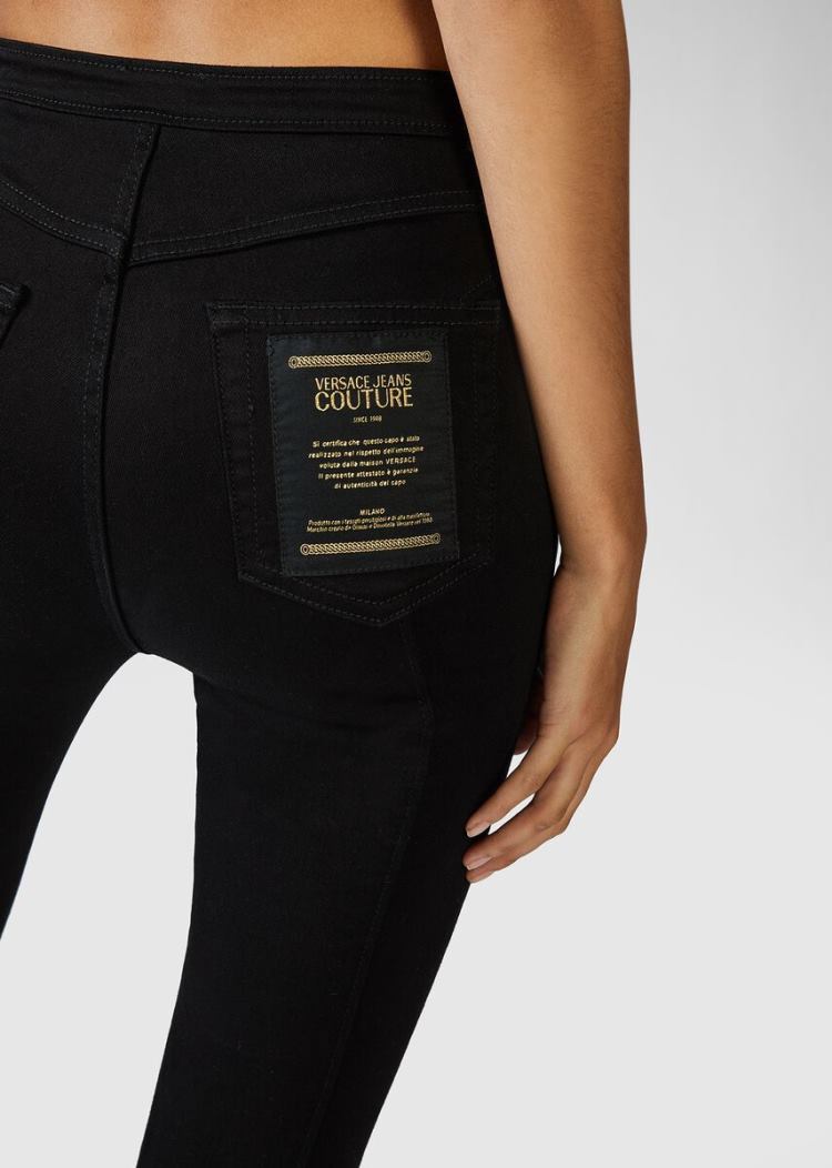 Versace Jeans Couture Etichetta Belt Accent Jeans τζιν παντελονι Jeans Couture μαυρα | 3M2UBRL