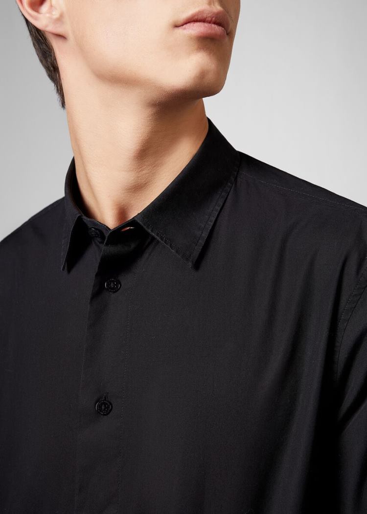 Versace Jeans Couture Etichetta Detail βαμβακερα Shirt πουκαμισα Jeans Couture μαυρα | 9QN0YM8