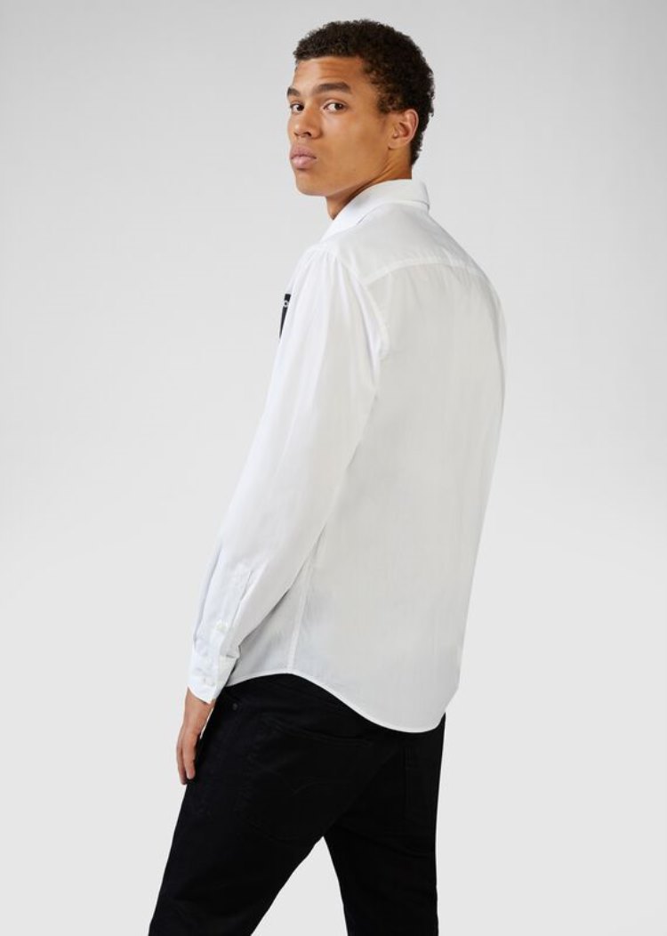 Versace Jeans Couture Etichetta Detail βαμβακερα Shirt πουκαμισα Jeans Couture ασπρα | EKNC1OD