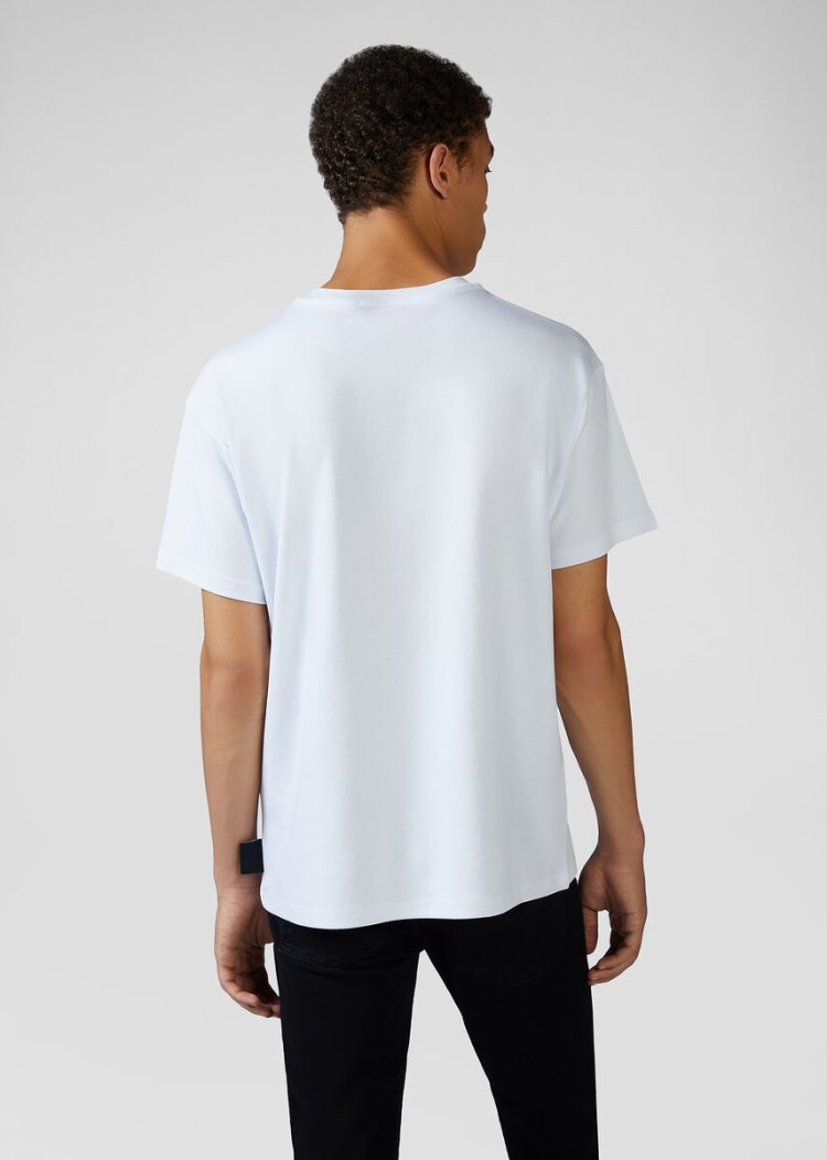 Versace Jeans Couture Etichetta Label βαμβακερα T Shirt μπλουζακια Jeans Couture ασπρα | P5RB5CI
