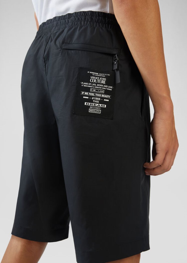Versace Jeans Couture Etichetta Patch Gym Shorts σορτσ Jeans Couture μαυρα | G7GYG67