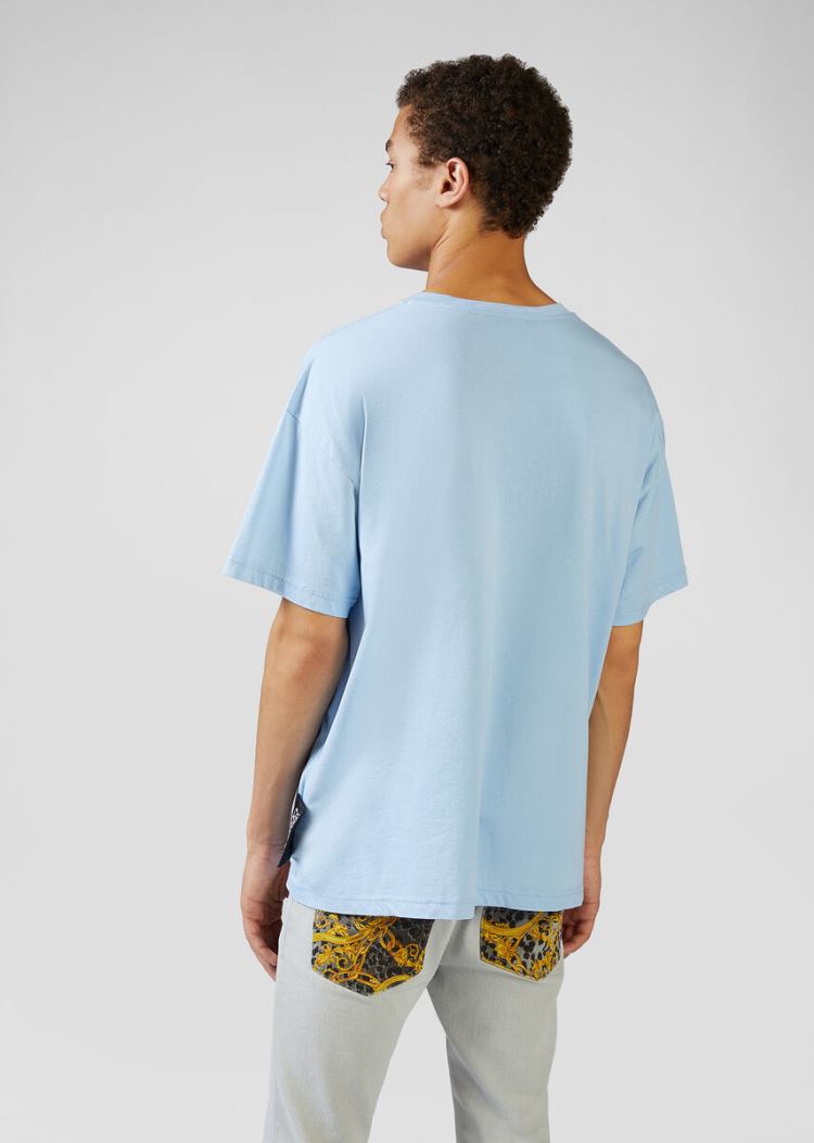 Versace Jeans Couture Etichetta Print T Shirt μπλουζακια Jeans Couture μπλε | 64MS842
