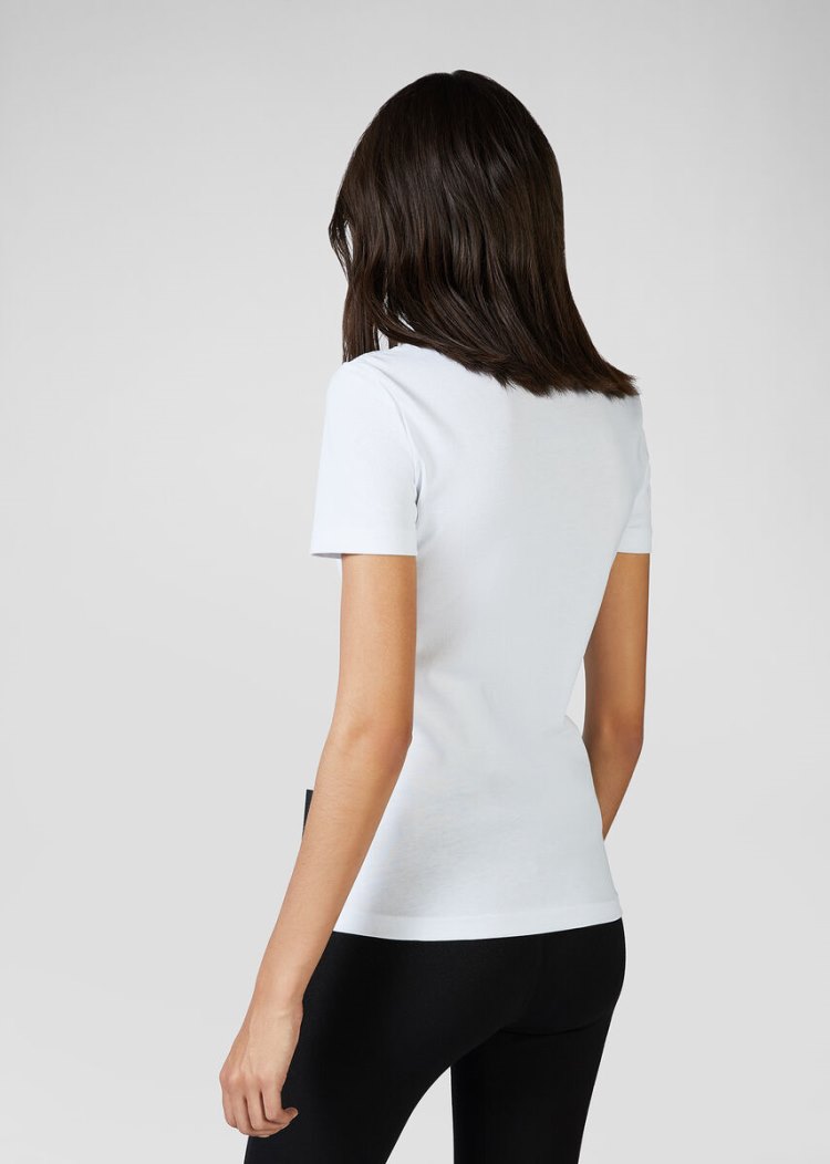 Versace Jeans Couture Etichetta Print T Shirt μπλουζακια Jeans Couture ασπρα | 6E4ST7R
