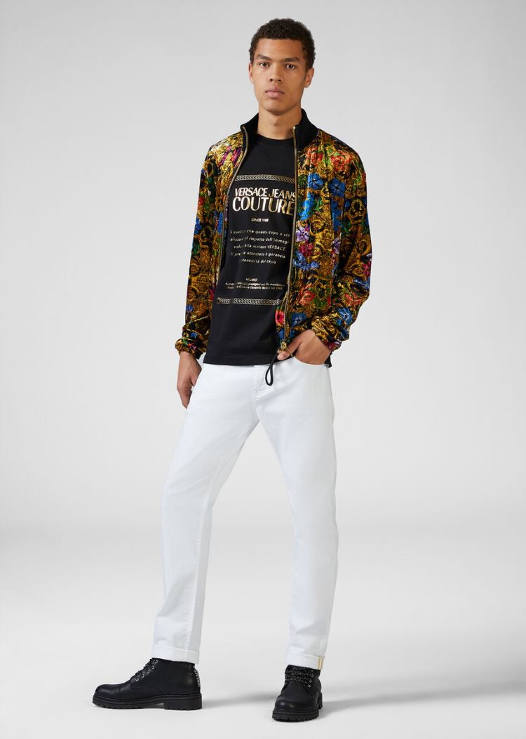 Versace Jeans Couture Etichetta Print T Shirt μπλουζακια Jeans Couture μαυρα | YVUG944