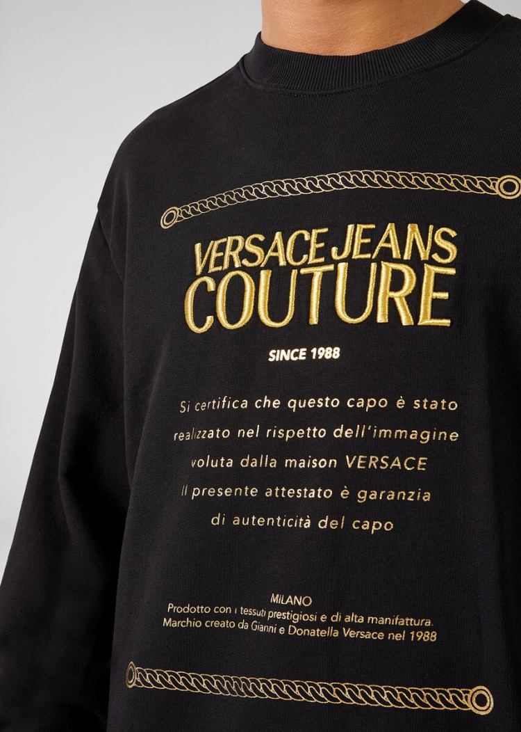 Versace Jeans Couture Etichetta detail Light πουλοβερ Φούτερ Jeans Couture μαυρα | YPH02DU