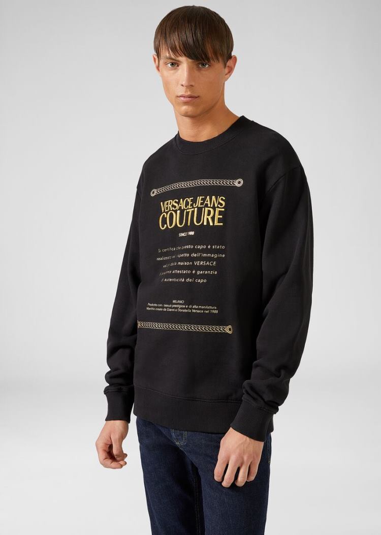 Versace Jeans Couture Etichetta detail Light πουλοβερ Φούτερ Jeans Couture μαυρα | YPH02DU