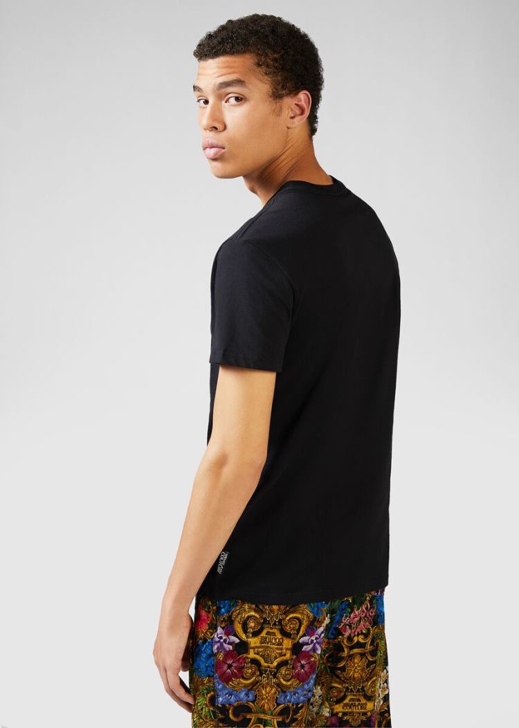 Versace Jeans Couture Floral Logo T Shirt μπλουζακια Jeans Couture μαυρα | 3NRT09E