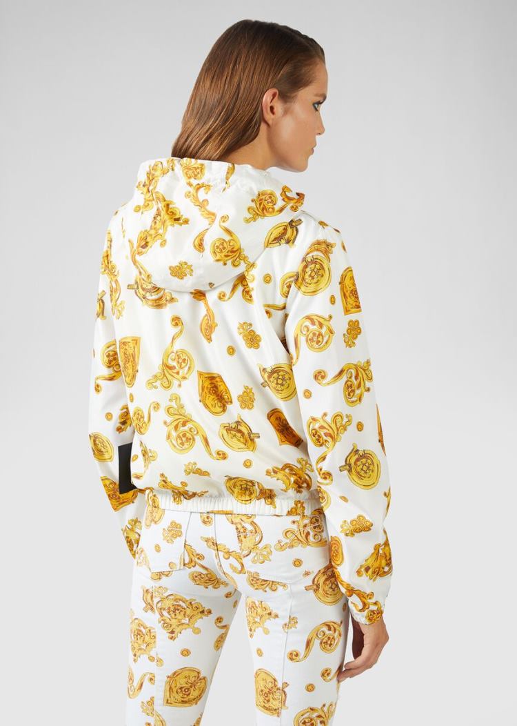 Versace Jeans Couture Gold Baroque Print Windbreaker Windbreaker Jeans Couture ασπρα | 87W8VSG