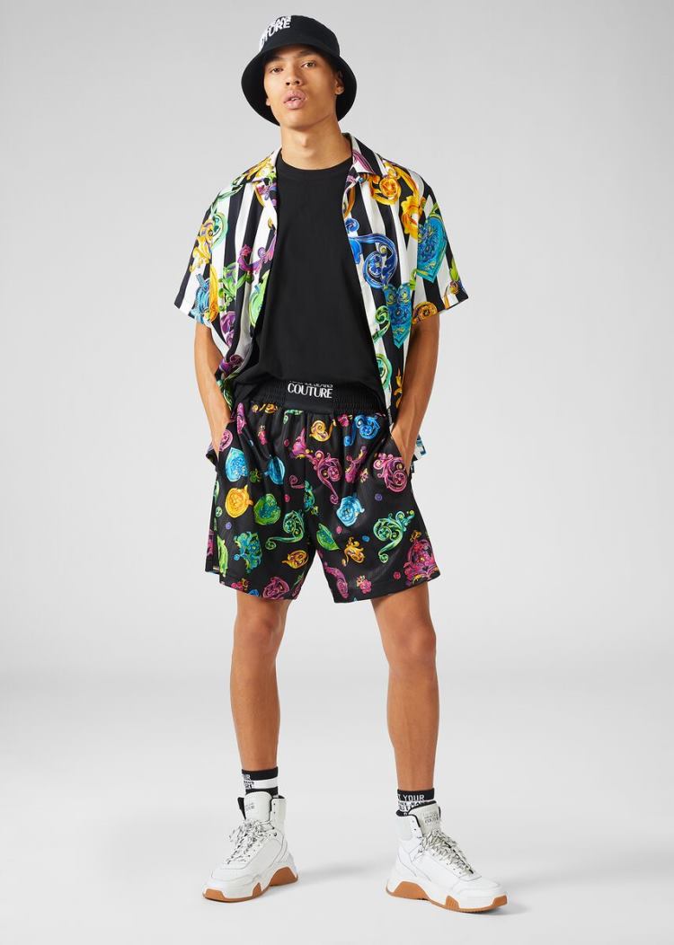 Versace Jeans Couture Graphic Print T Shirt μπλουζακια Jeans Couture μαυρα | D5OIJBL