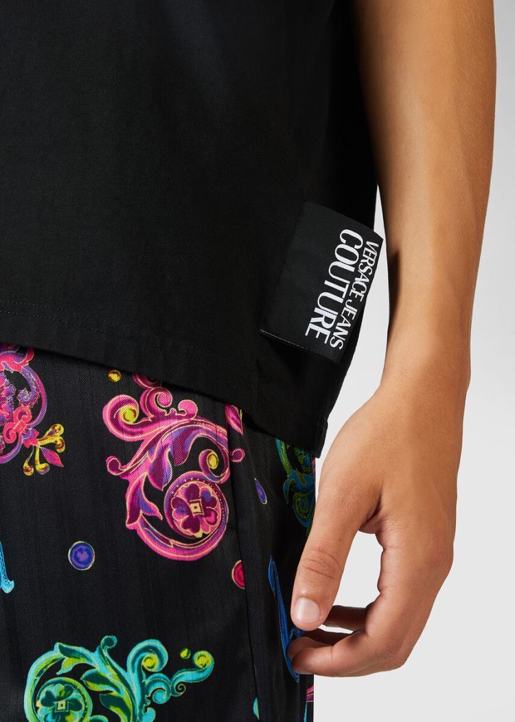 Versace Jeans Couture Graphic Print T Shirt μπλουζακια Jeans Couture μαυρα | D5OIJBL