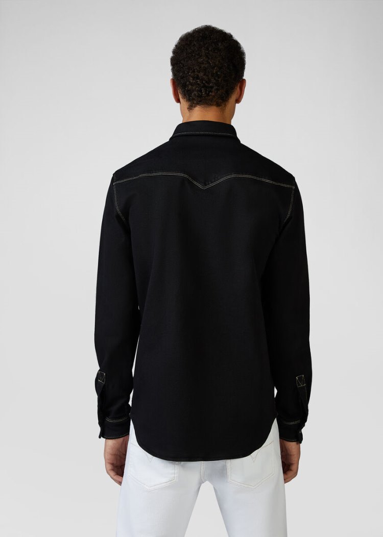 Versace Jeans Couture Heritage Collar Tip Shirt πουκαμισα Jeans Couture μαυρα | IPIAN3G