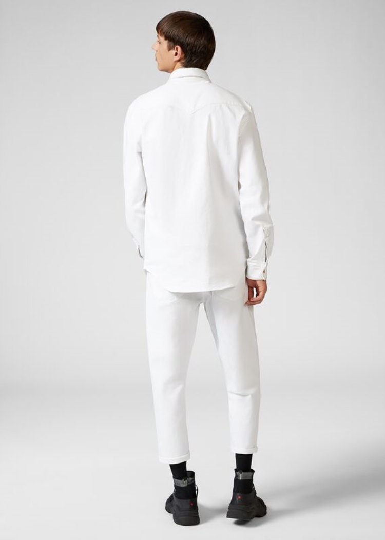 Versace Jeans Couture Heritage Collar Tip Shirt πουκαμισα Jeans Couture ασπρα | SJPVH1Z