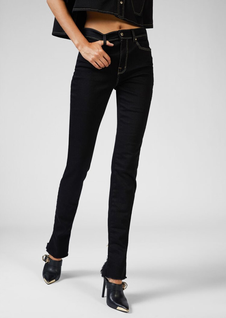 Versace Jeans Couture Heritage Gold Metal Hardware Jeans τζιν παντελονι Jeans Couture μαυρα | 0DXYC4P