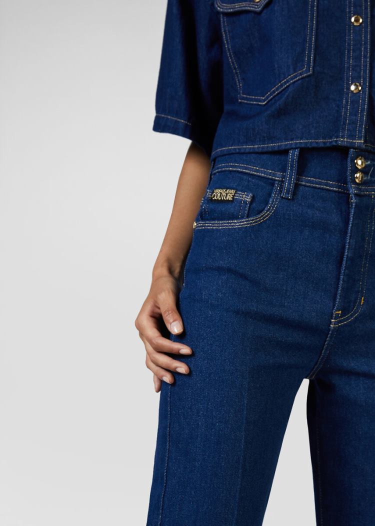 Versace Jeans Couture Heritage Gold Metal Hardware Jeans τζιν παντελονι Jeans Couture μπλε | 3GRXWT2