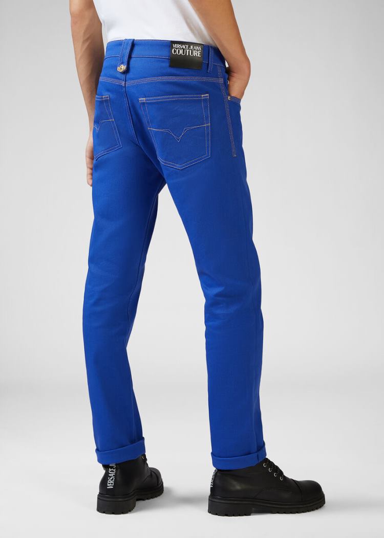 Versace Jeans Couture Heritage Gold Metal Hardware Jeans τζιν παντελονι Jeans Couture μπλε | Y9OYVBW