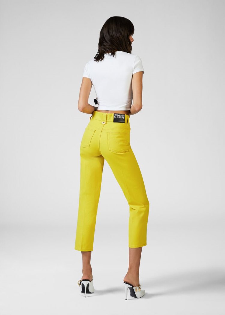 Versace Jeans Couture Heritage Gold Metal Hardware Jeans τζιν παντελονι Jeans Couture κίτρινα | ZLITN9L