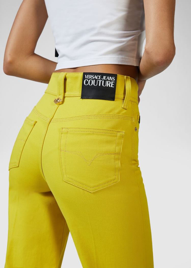 Versace Jeans Couture Heritage Gold Metal Hardware Jeans τζιν παντελονι Jeans Couture κίτρινα | ZLITN9L