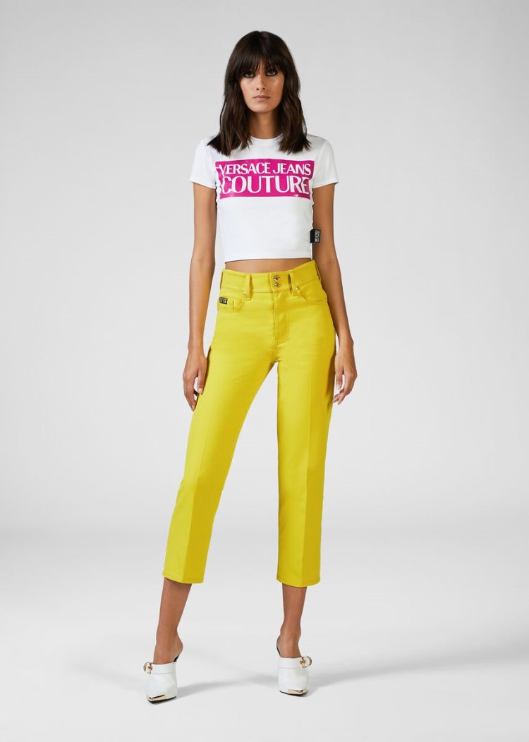 Versace Jeans Couture Heritage Gold Metal Hardware Jeans τζιν παντελονι Jeans Couture κίτρινα | ZLITN9L