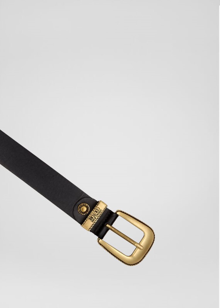 Versace Jeans Couture Heritage Tip Belt ζωνη Jeans Couture μαυρα | QZLF0SC
