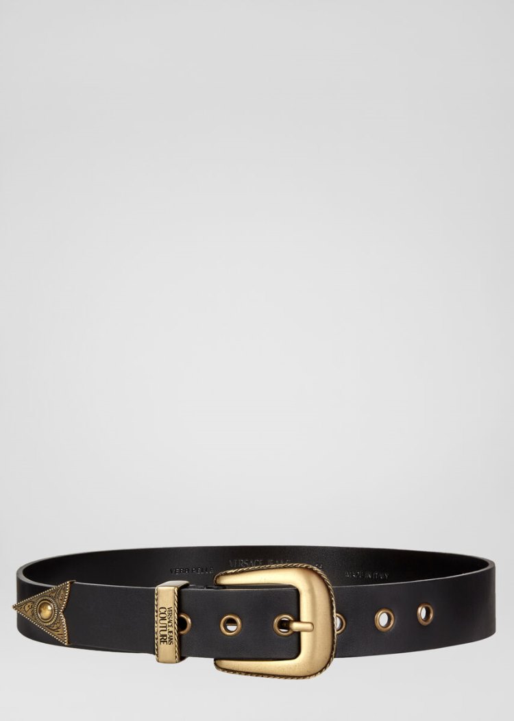 Versace Jeans Couture Heritage Tip Belt ζωνη Jeans Couture μαυρα | QZLF0SC