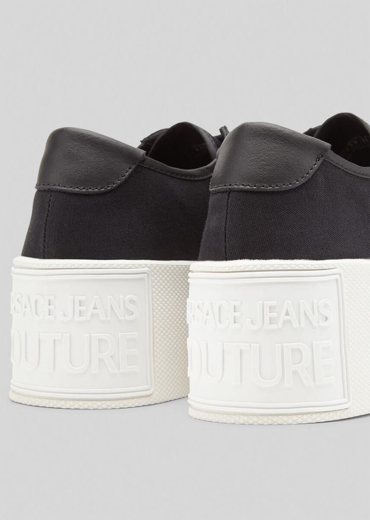 Versace Jeans Couture High Box flatforms Trainers αθλητικα Jeans Couture μαυρα | DISERCE