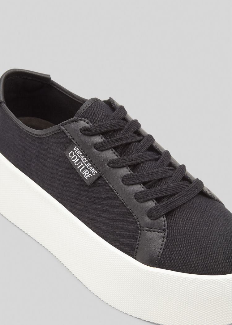 Versace Jeans Couture High Box flatforms Trainers αθλητικα Jeans Couture μαυρα | DISERCE