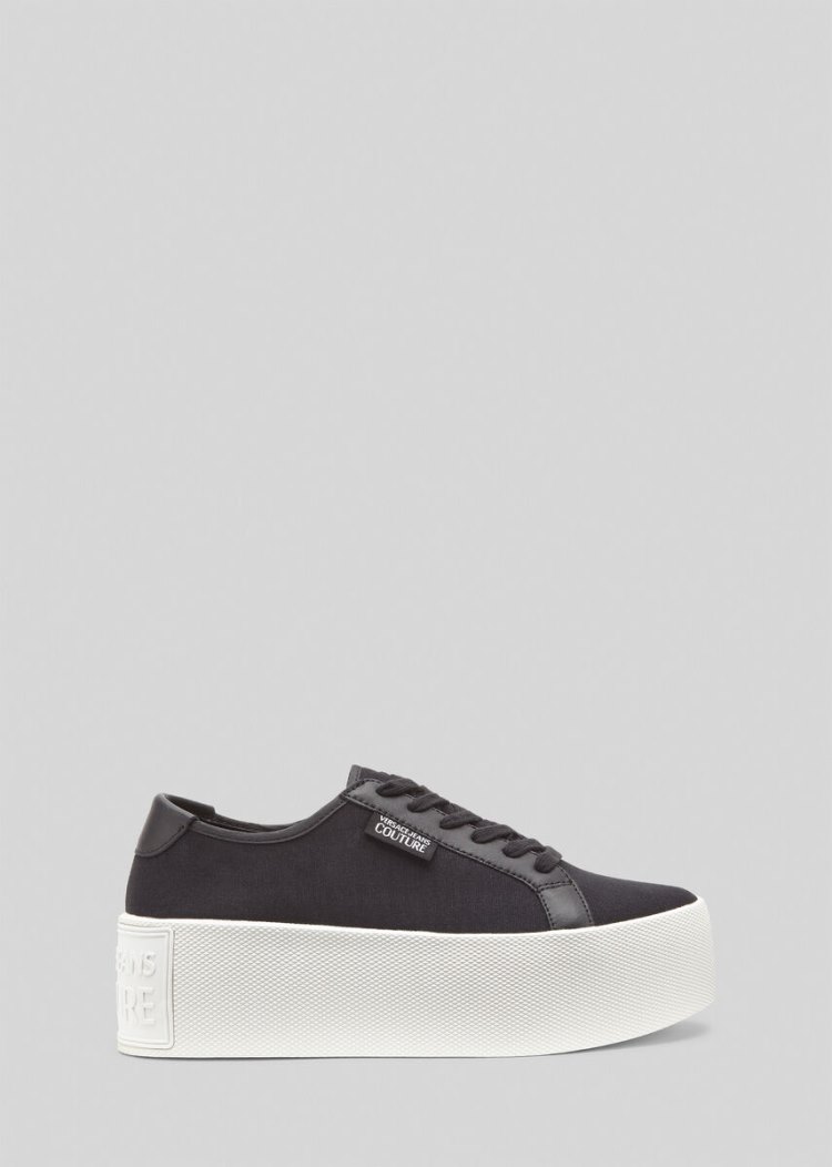 Versace Jeans Couture High Box flatforms Trainers αθλητικα Jeans Couture μαυρα | DISERCE