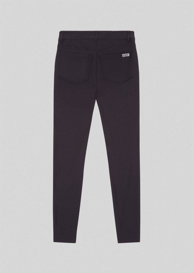 Versace Jeans Couture Laminated Effect Trousers παντελόνι Jeans Couture μαυρα | 2SM8QEH