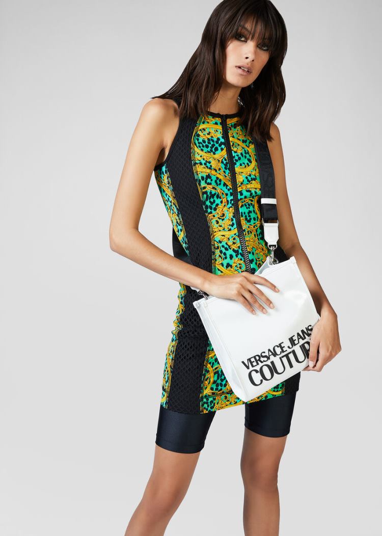 Versace Jeans Couture Large Logo Tote Bag τσαντα Jeans Couture ασπρα | V9FDDWS