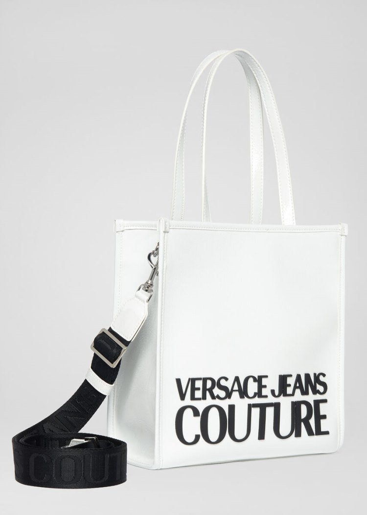 Versace Jeans Couture Large Logo Tote Bag τσαντα Jeans Couture ασπρα | V9FDDWS