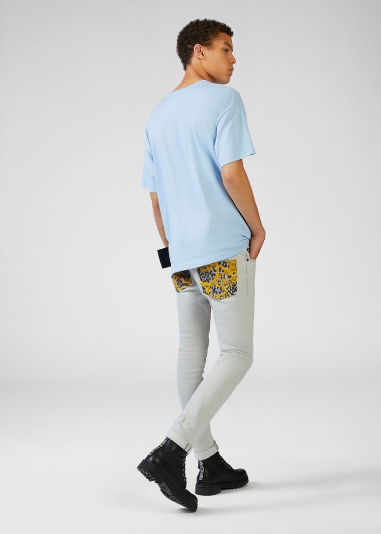 Versace Jeans Couture Leo Chain Pocket Jeans τζιν παντελονι Jeans Couture μπλε | YBRR2LQ