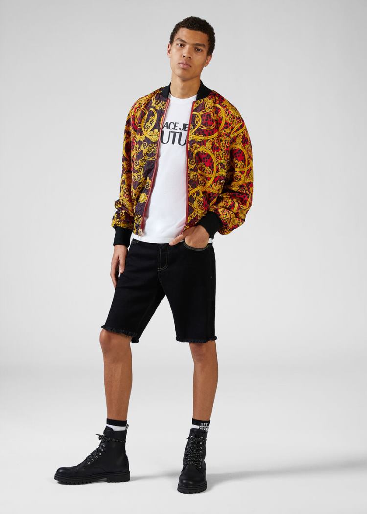 Versace Jeans Couture Leo Chain Print Bomber Jacket μπουφαν Jeans Couture κοκκινα | GDAX0SB